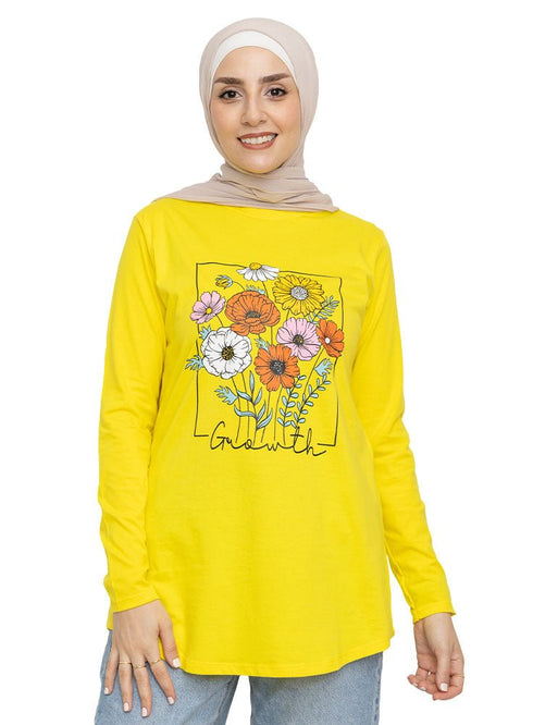 Lemon Printed Long - Sleeve Design 16 - Khotwh
